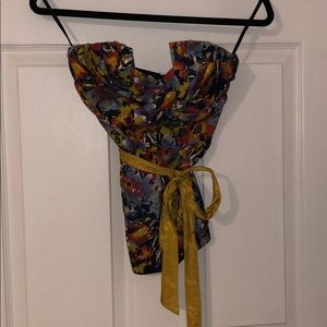 Floral strapless top